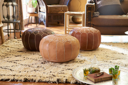 From Marrakech to Modern Homes: Styling with Moroccan Leather Poufs