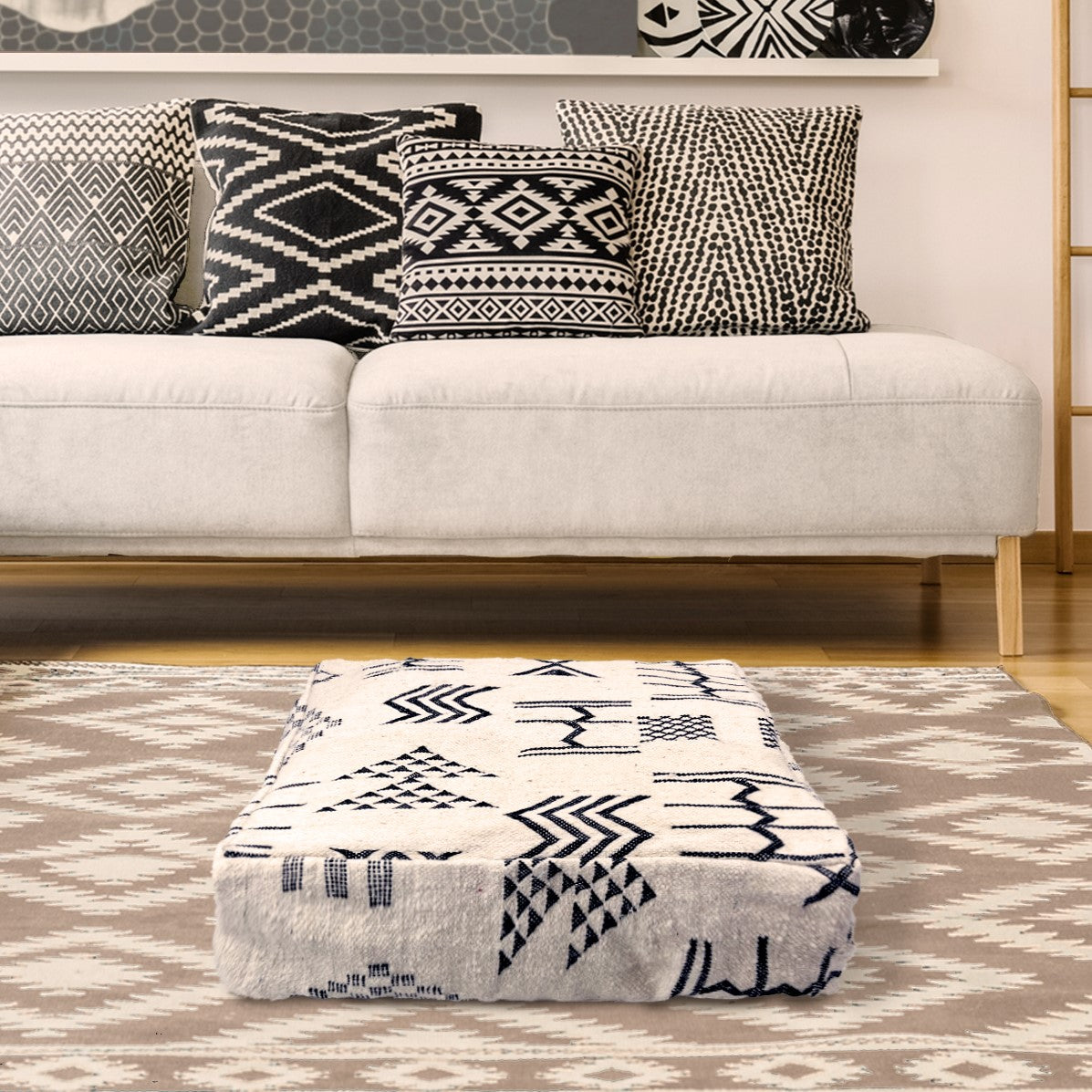 Floor cushion cover, bohemian pouf pillow, moroccan kilim pouf, turkish cushion, floor pouffe, woven pillow, kilim floor popular cushion, FP 699